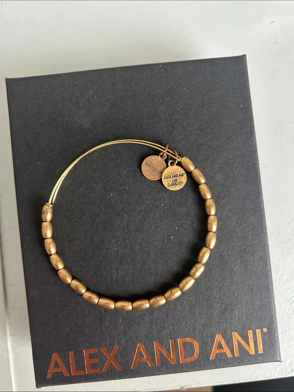 Alex and Ani Gold Beaded Expandable Bracelet